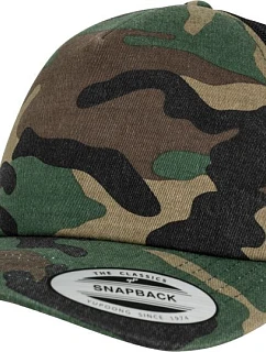 Flexfit 6606C/6606CA 5 panelová Trucker kšiltovka "Camo" 55.606C wood camo/black