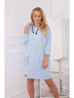 Šaty s kapucí modré