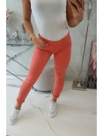 Tmavě meruňkové džínové kalhoty Tmavě meruňkové džínové kalhoty