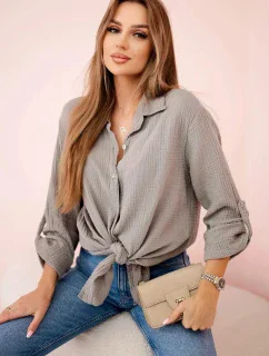 Bavlněná mušelínová košile oversize Fango