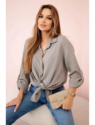 Bavlněná mušelínová košile oversize Fango