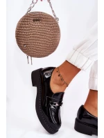 Lakované Boty Se Stříbrným Ornamentem Černý Hestill