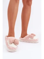 Fuzzy Pantofle S Mašlí Růžové Grilis