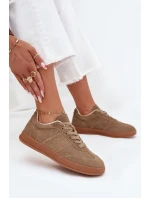 Dámské semišové sneakersy Big Star SS274675 HI-POLY SYSTEM Béžové Dámské semišové sneakersy Big Star SS274675 HI-POLY SYSTEM Béžové