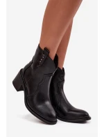 Zateplené dámské kotníkové boty na podpatku černé Brilynn