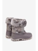 Dětské sněhule s kožíškem na suchý zip Lee Cooper – šedé