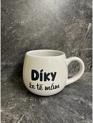 HRNEK DÍKY, ŽE TĚ MÁM - bílý keramický hrníček 300 ml HRNEK DÍKY, ŽE TĚ MÁM - bílý keramický hrníček 300 ml
