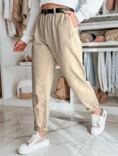 Dámské kalhoty chinos s páskem TAILANDI latte FashionStreet UY2549