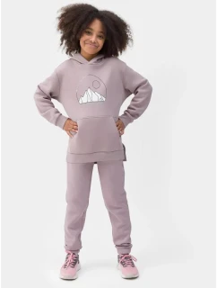 Dívčí nepruhovaná mikina s kapucí 4F Junior