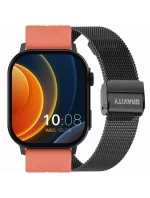 Chytré hodinky Gravity GT15-3 Červený silikonový řemínek + černý náramek Chytré hodinky Gravity GT15-3 Červený silikonový řemínek + černý náramek