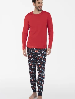 Italská móda Rojas dlouhá délka sp. barva:červená/potisk