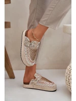 Zdobené Klapky Na Platformě Béžové Terfitra