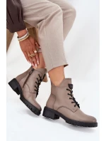 Zateplené dámské kotníkové boty na klínu Vinceza 58609 šedé