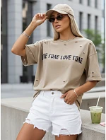 Dámské tričko s potiskem BONGANIR beige FashionStreet RY2635
