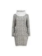 Dámské pletené šaty s rolákem a kapsami model 4976648 Dámské pletené šaty s rolákem a kapsami model 4976648