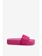 Dámské žabky na platformě z semiše Big Star NN274A672 fuchsie