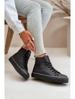 Dámské Zateplené Tenisky Z Eko Kůže Big Star OO274790 Černé