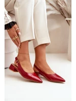 Lakované Baleríny Na Nízém Podpatku S Špičatými Nosíky Bordové Anarinne