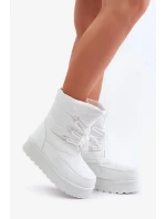 Sněhule Na Platformě Na Zip Big Star OO274886 Bílé