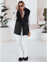 Dámská vesta nadměrné velikosti OMALIS černá FashionStreet TY3286