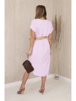 Šaty s ozdobným páskem cukrově růžová