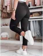 Dámské kalhoty slim fit s páskem TAIRONIK black FashionStreet UY2544