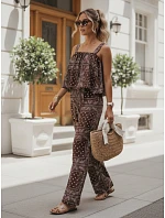 Dvoudílná dámská letní souprava s viskózou, hnědá, FashionStreet AY1203