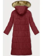 Červená dlouhá zimní bunda s kapucí (V726) Červená dlouhá zimní bunda s kapucí (V726)