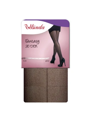 Dámské síťované punčochové kalhoty s proužkem FANTASY 30 DEN - BELLINDA - černá