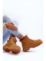 Dámské kožené zateplené trapery hnědé Poles Dámské kožené zateplené trapery hnědé Poles