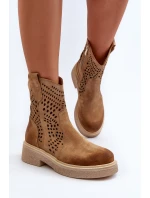 Zazoo 3470 Dámské nízké kozačky z jemného semiše s prodyšnou podrážkou Bežové