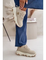 Zateplené Dámské Sportovní Boty Na Šněrování Na Platformě Béžové Bialoa Zateplené Dámské Sportovní Boty Na Šněrování Na Platformě Béžové Bialoa