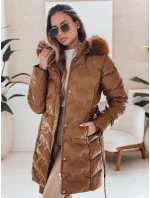 Dámská zimní bunda CASSERIE prošívaná s kapucí kávová FashionStreet TY4925