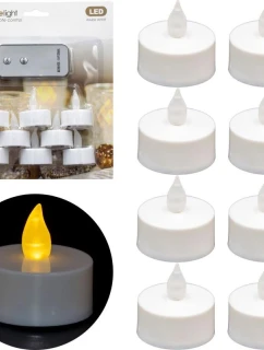 SADA 8 VEDENÝCH ČAJOVÝCH SVÍTIDEL S DÁLKOVÝM OVLÁDÁNÍM