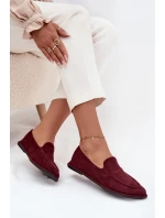 Dámské mokasíny z eko semiše ploché bordové Miryelle