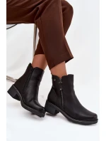 Dámské kotníkové boty na klínu s vyhříváním Černé Kalivana