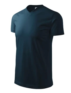 Heavy V-neck tričko unisex námořní modrá