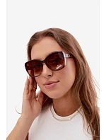 Dámské sluneční brýle typu cat eye hnědé