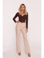 S418 Kalhoty s laclem - béžové