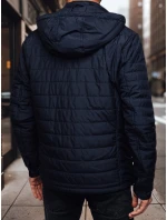 Pánská přechodná prošívaná bunda s kapucí tmavě modrá FashionStreet TX4999