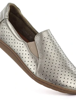 Kožené ažurové barefoot boty zlaté M.Daszynski OL38-2