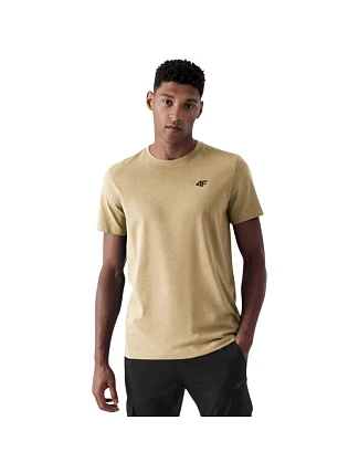 Pánské tričko 4F M4484 beige 4FWSS26TTSHM4484 83S pánské Pánské tričko 4F M4484 beige 4FWSS26TTSHM4484 83S pánské