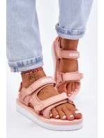 Dámské sportovní sandály na platformě Big Star LL274788 Růžové