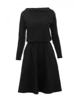 B087 Šaty midi střihu - černé B087 Šaty midi střihu - černé