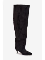 Dámské kozačky na jehlovém podpatku Ysolienne – černé