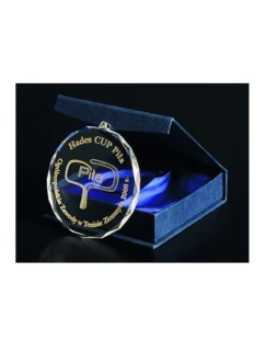 Skleněná rytá medaile s pouzdrem + inkoustová náplň