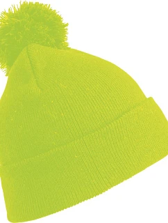 Result Headwear RC 028J Dětská pletená čepice s bambulí 28.028J fluorescent yellow
