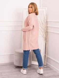 Svetr s netopýřími rukávy pudrově růžový