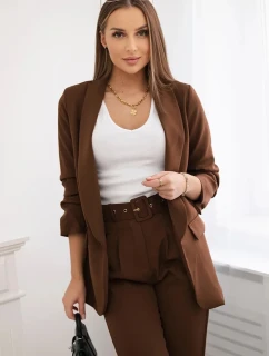 Elegantní souprava saka a kalhot mocca