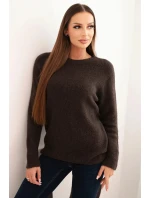 Svetr dámský z baby alpak s dlouhým rukávem hnědý Svetr dámský z baby alpak s dlouhým rukávem hnědý